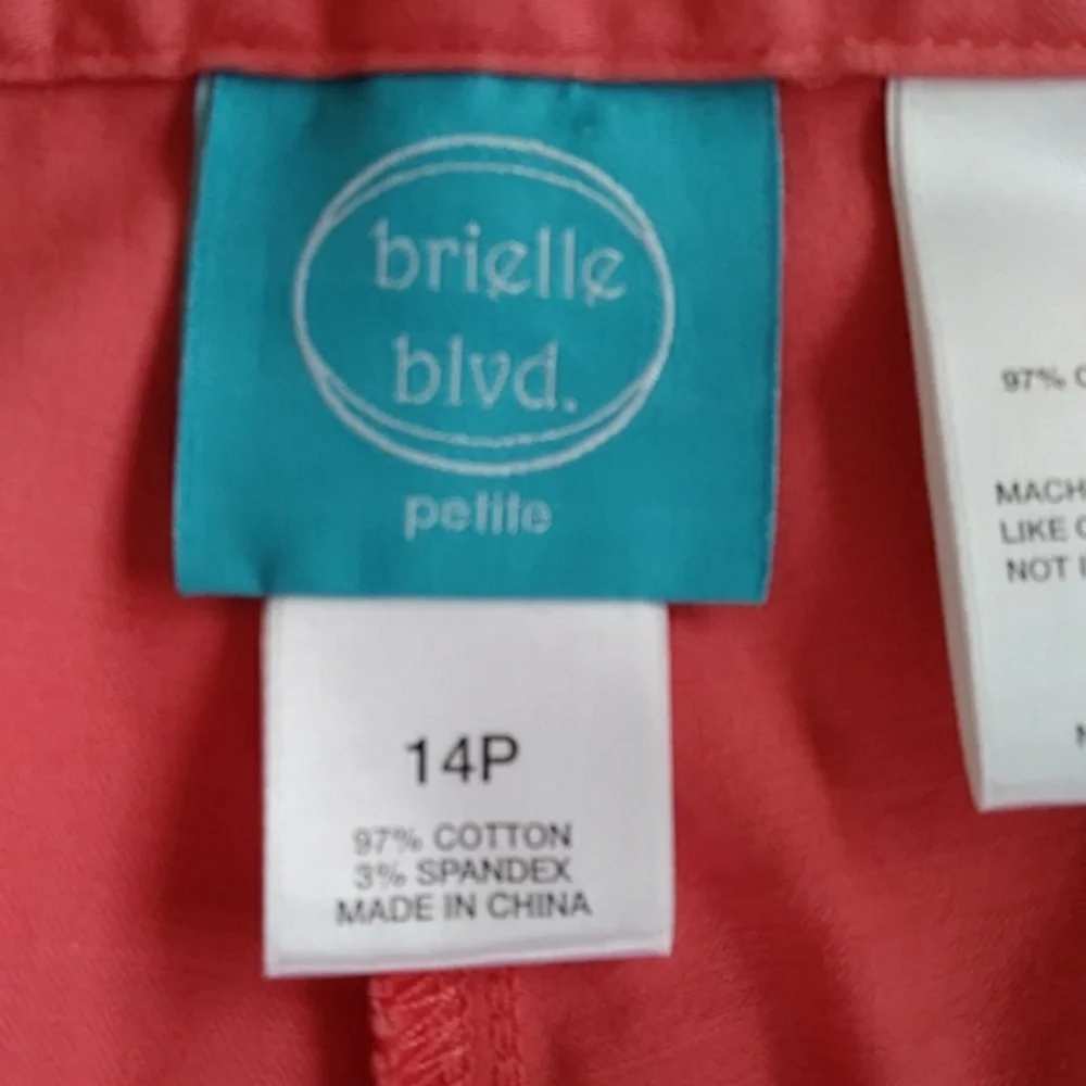 Brielle Blvd. Embellsihed Capri Pants 14P Pink Orange - Picture 3 of 16